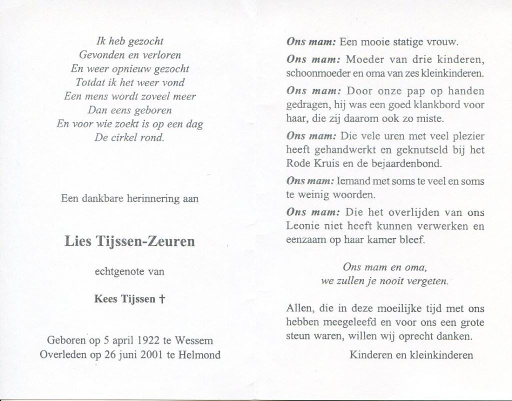 zeuren, lies 1922-2001