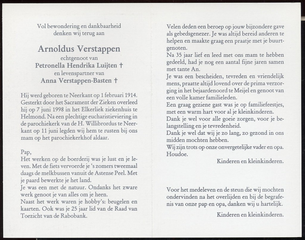 verstappen, arnoldus 1914-1998
