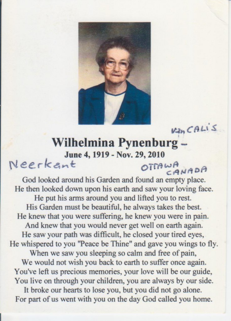 Calis van Wilhelmina 1919-2010