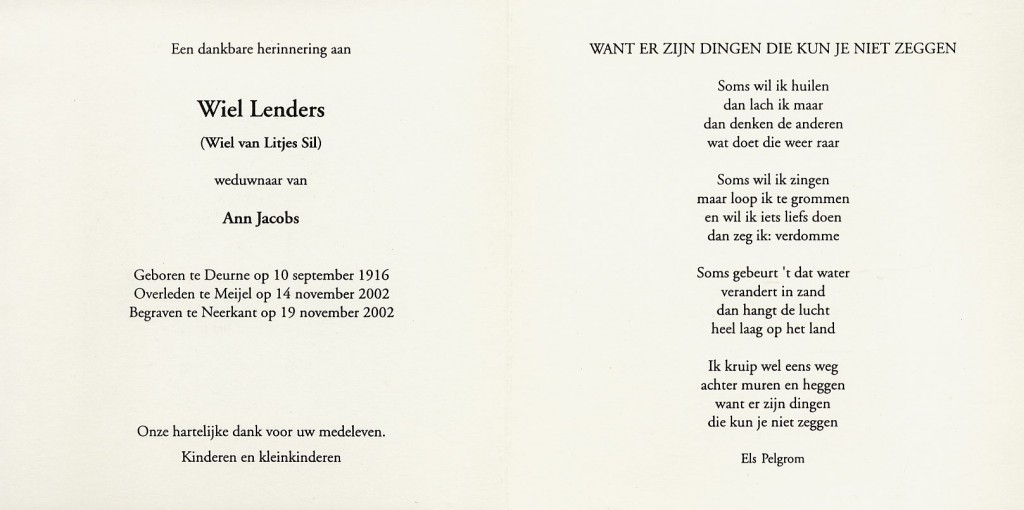 lenders, wiel 1916-2002 a