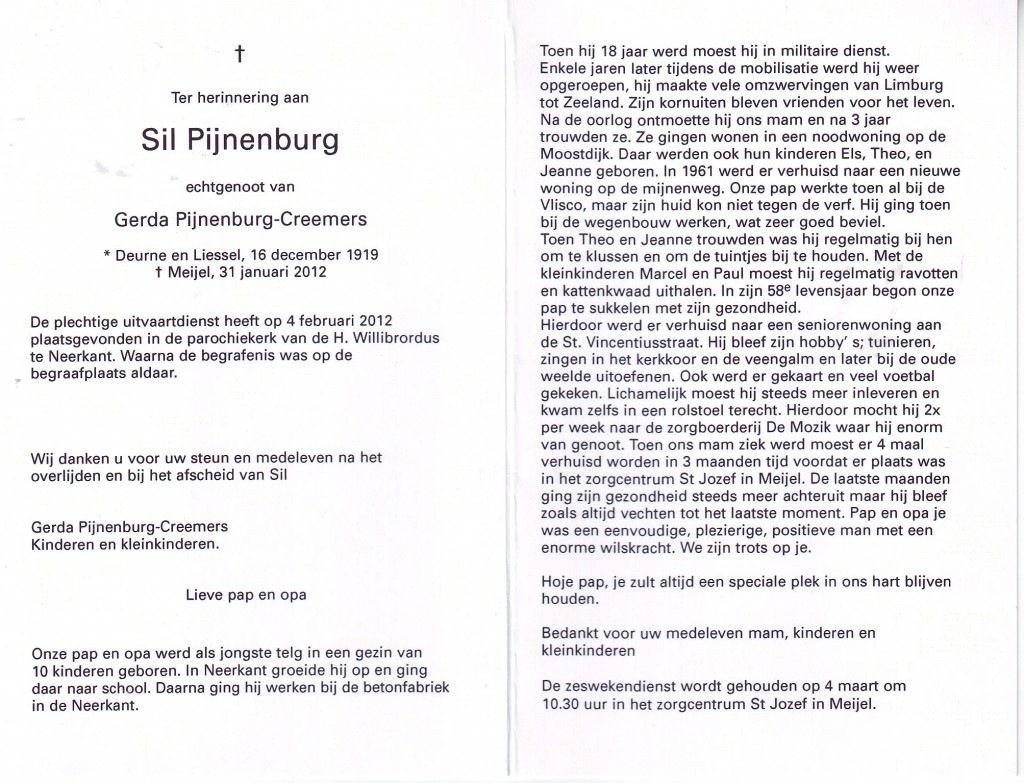 Pijnenburg Sil 1919-2012
