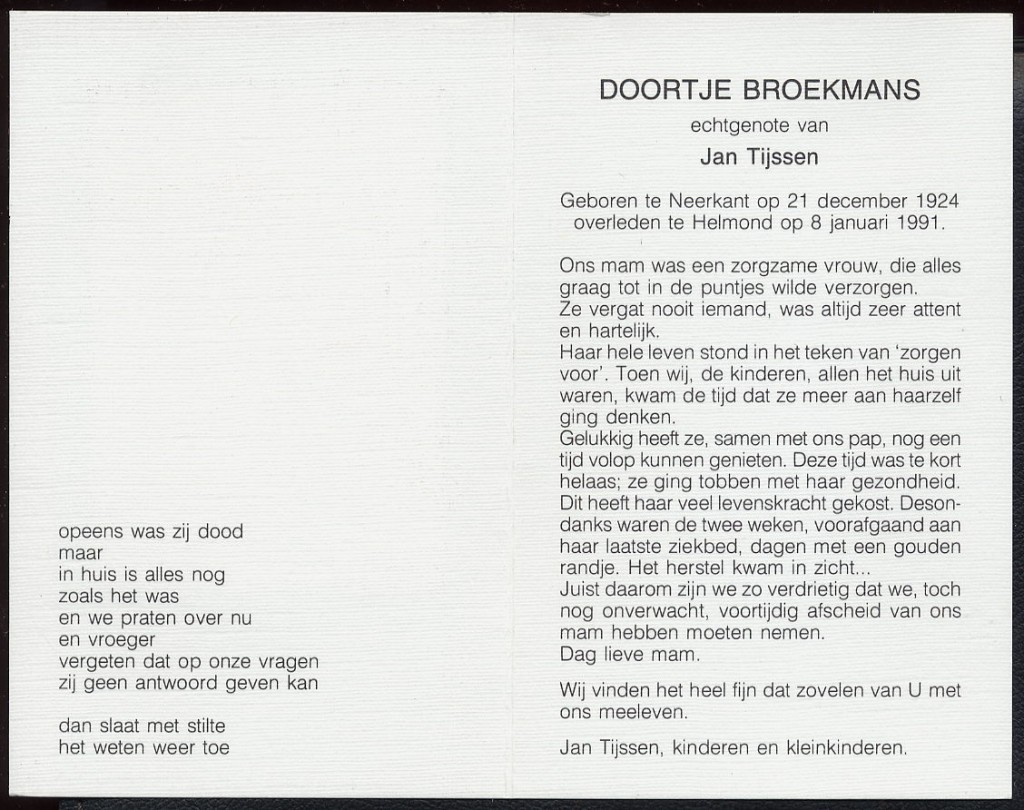 broekmans, doortje 1924-1991 a