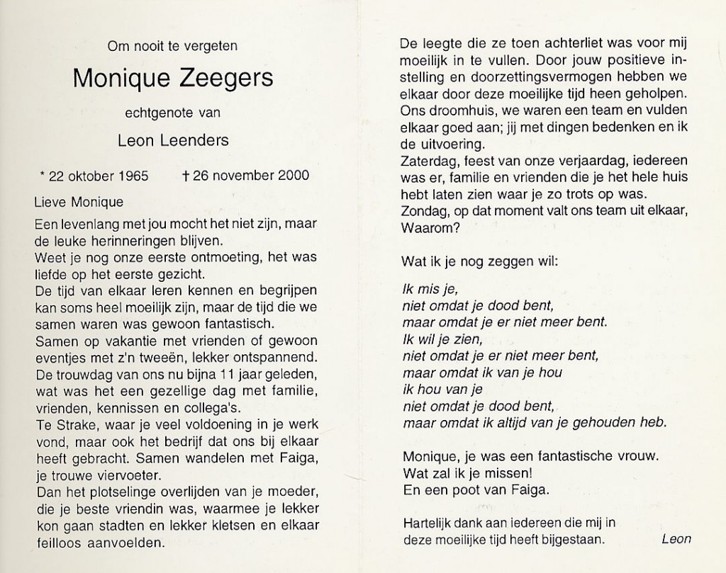 zeegers, monique 1965-2000 a