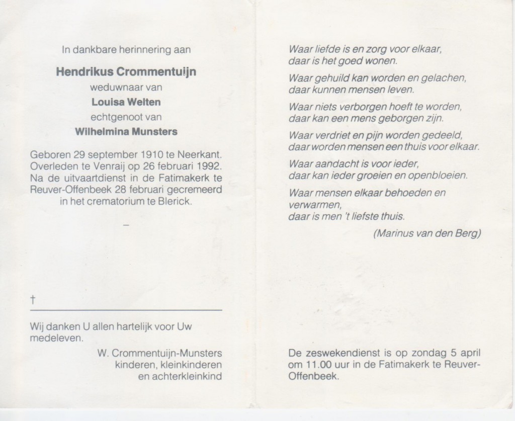Crommentuijn Hedrikus 1910-1992 (1)