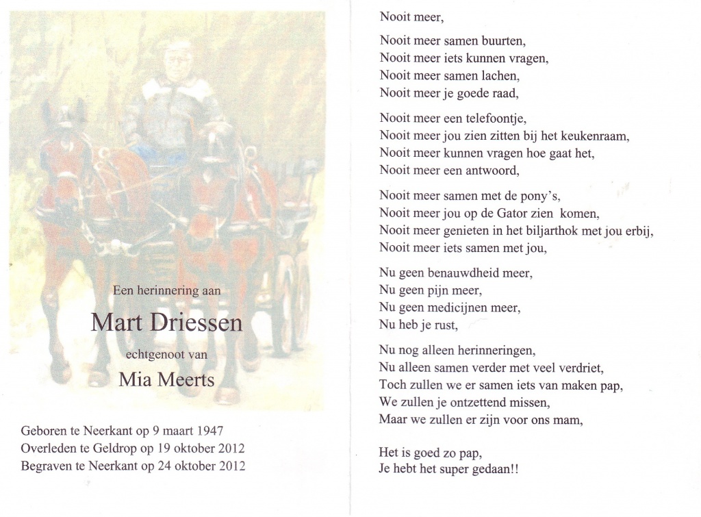 Driessen Mart 1947-2012