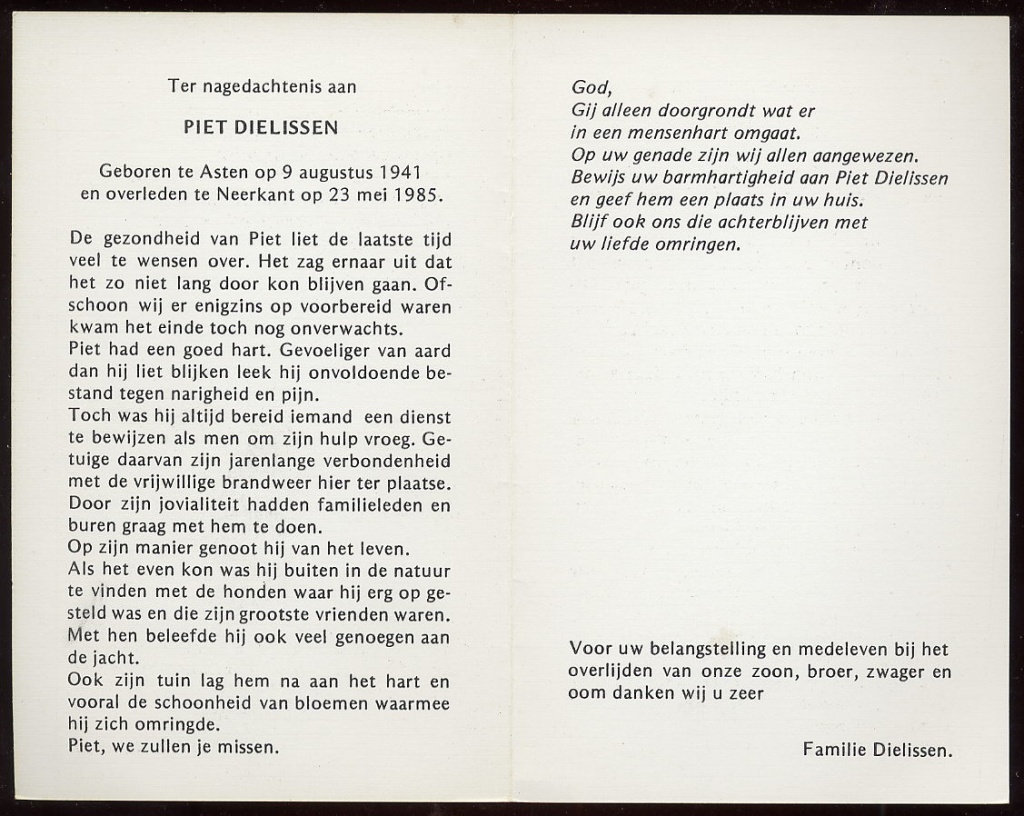 dielissen, piet 1941-1985