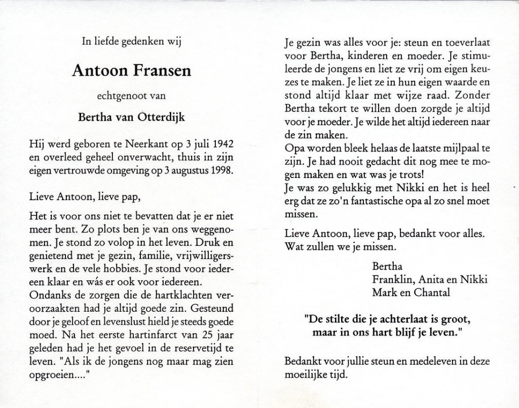 fransen, antoon 1942-1998 a