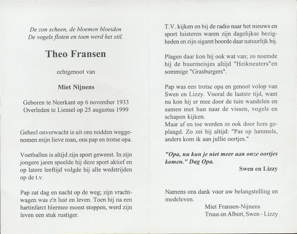 fransen, theo 1933-1999