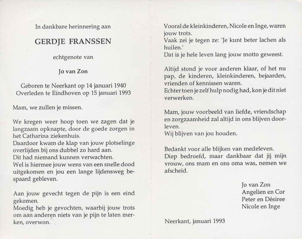 franssen, gerdje 1940-1993