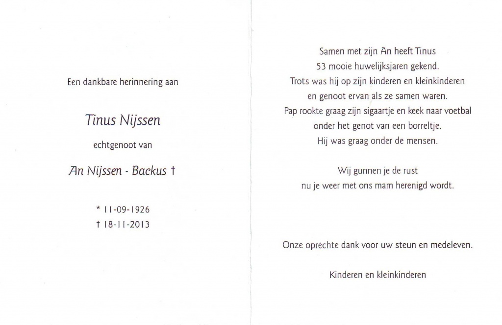 nijssen, tinus 1926-2013