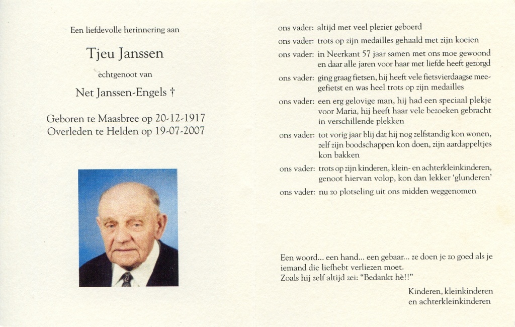 janssen, tjeu 1917-2007
