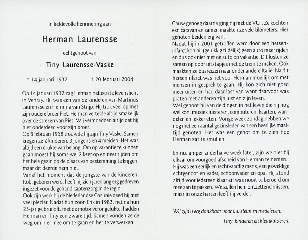 laurensse, herman 1932-2004