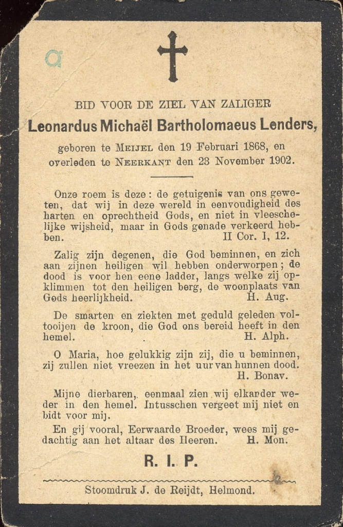 lenders, leonardus m b 1868-1902 a